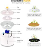 cat water fountain with led