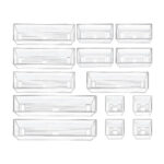 14 PCS Clear Plastic Multipurpose Drawer Organizer