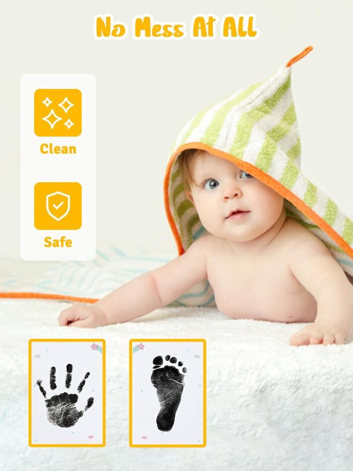 ADOV Baby Handprint and Footprint Kit with Safe Touch Inkless Pad for creating cherished keepsakes of babies and pets.