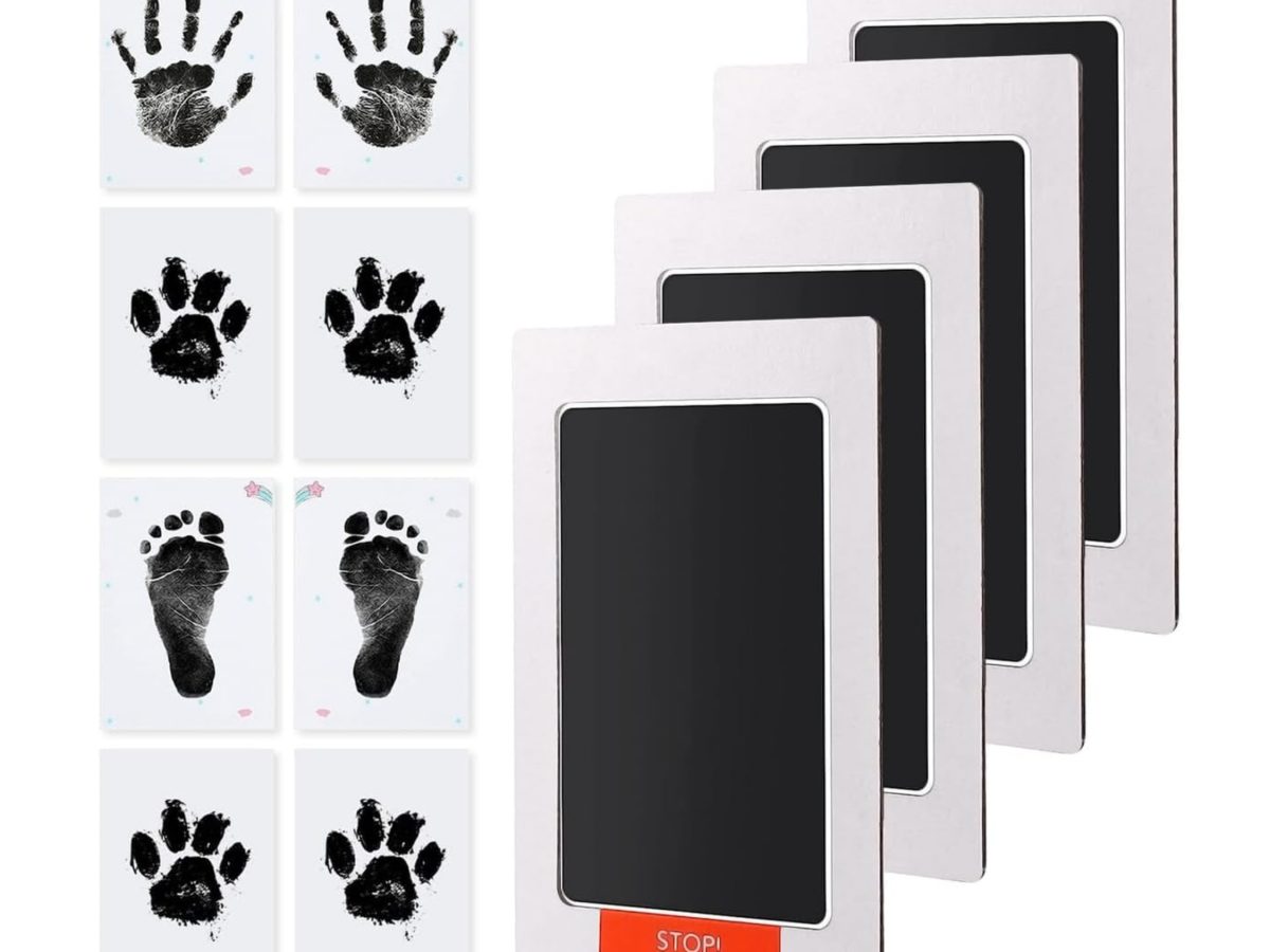 Baby Hand And Footprint Kit, Baby Footprint Kit & Handprint Kit With 1 Clean-Touch Ink Pad And 2 Imprint Cards For Pet Dog Paw Print Kit For New