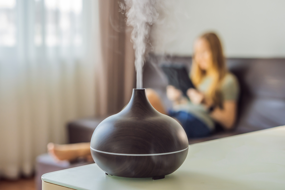 Aromatherapy,Concept.,Wooden,Electric,Ultrasonic,Essential,Oil,Aroma,Diffuser,And