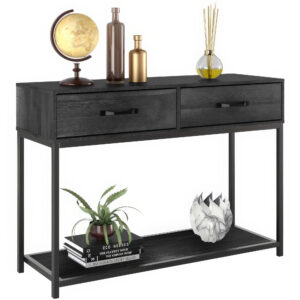 2 Drawer Console Table-black