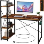 Rustic Desk with 4 Storage Shelves